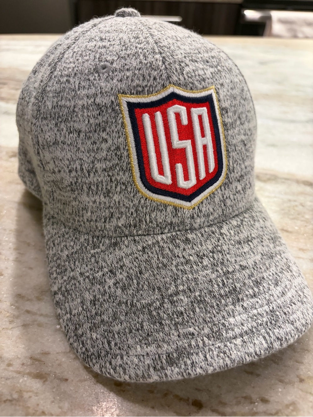 NWT Mitchell & Ness Hockey Team USA Logo Hat Cap Heather Grey Size Large/XL